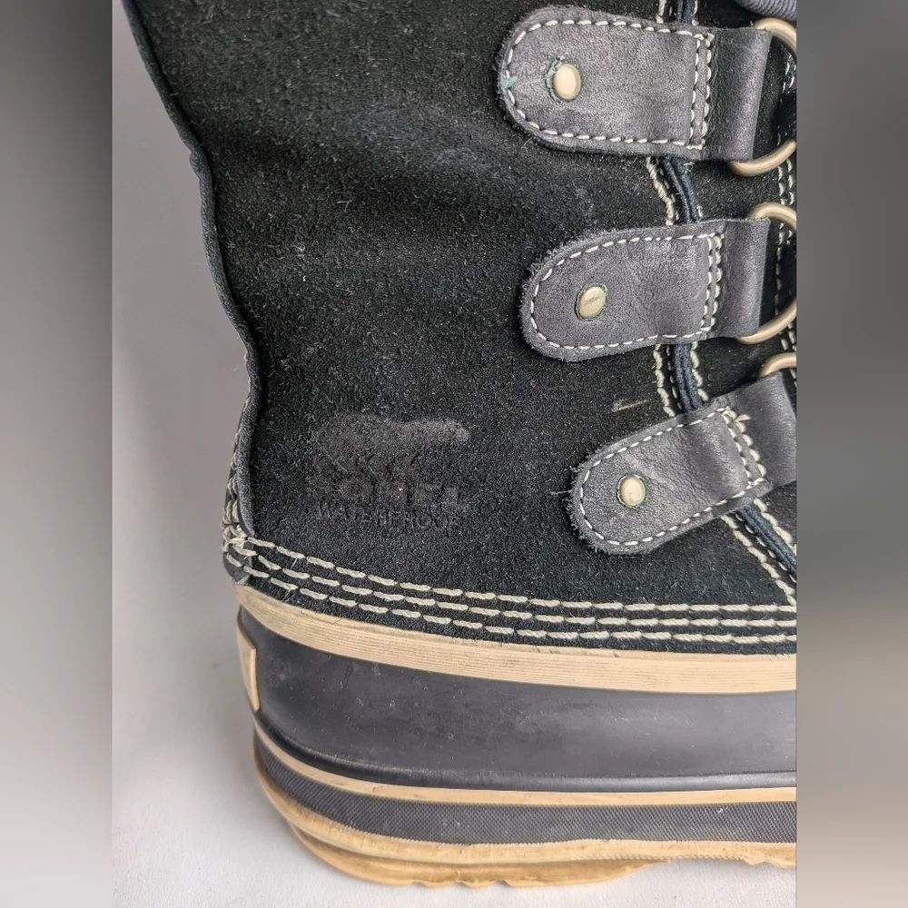 SOREL Women Winter Black Boots Suede Waterproof Size 5 US Snow Boots - Picture 3 of 10